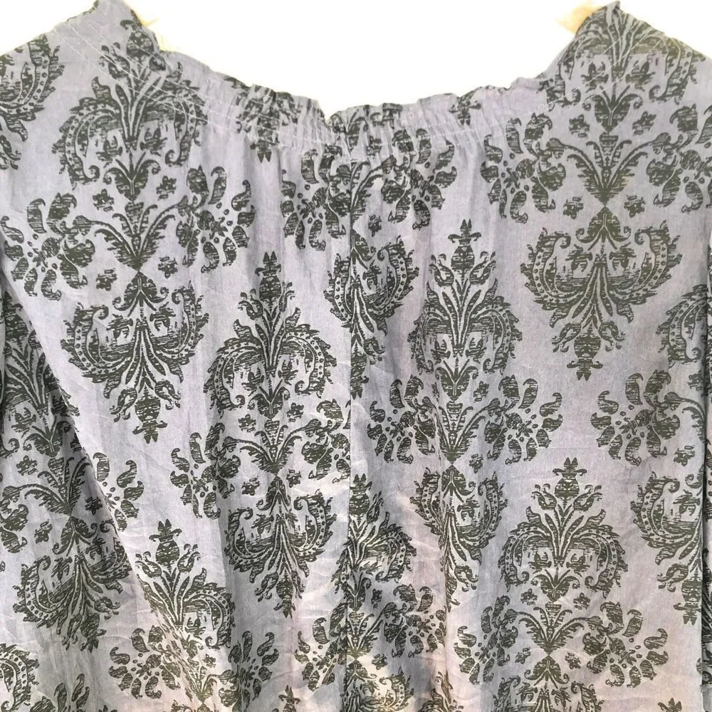 Pure Energy Paisley‎ Print Blouse Black Purple - Picture 6 of 7